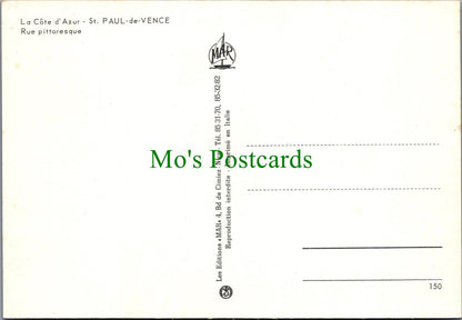 France Postcard - La Cote d'Azur, St Paul-De-Vence, Rue Pittoresque RR15653