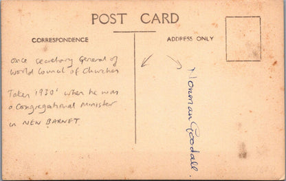 Religion Postcard-Norman Goodall, 1930's Congretional Minister, New Barnet XT154
