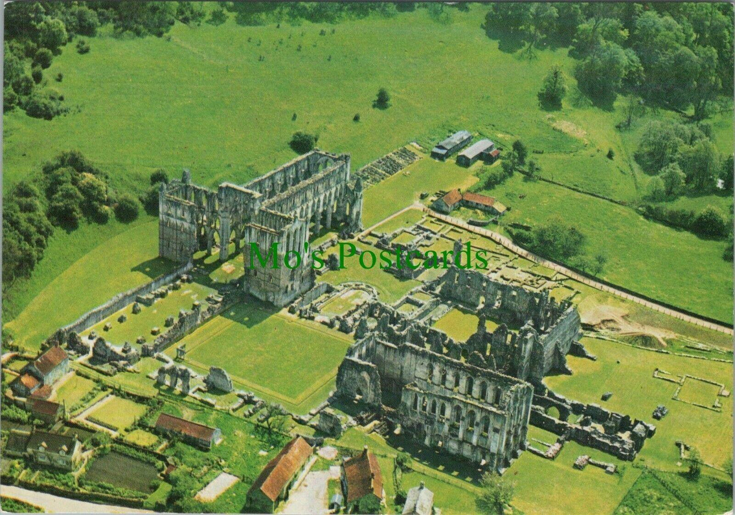 Yorkshire Postcard - Aerial View of Rievaulx Abbey From North-West RR10919