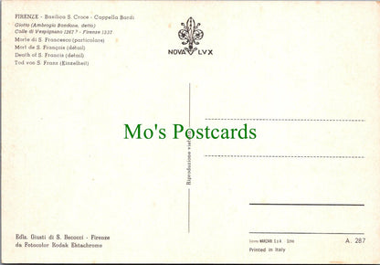 Italy Postcard - Firenze, Florence - Basilica S.Croce, Cappella Bardi  RR15623