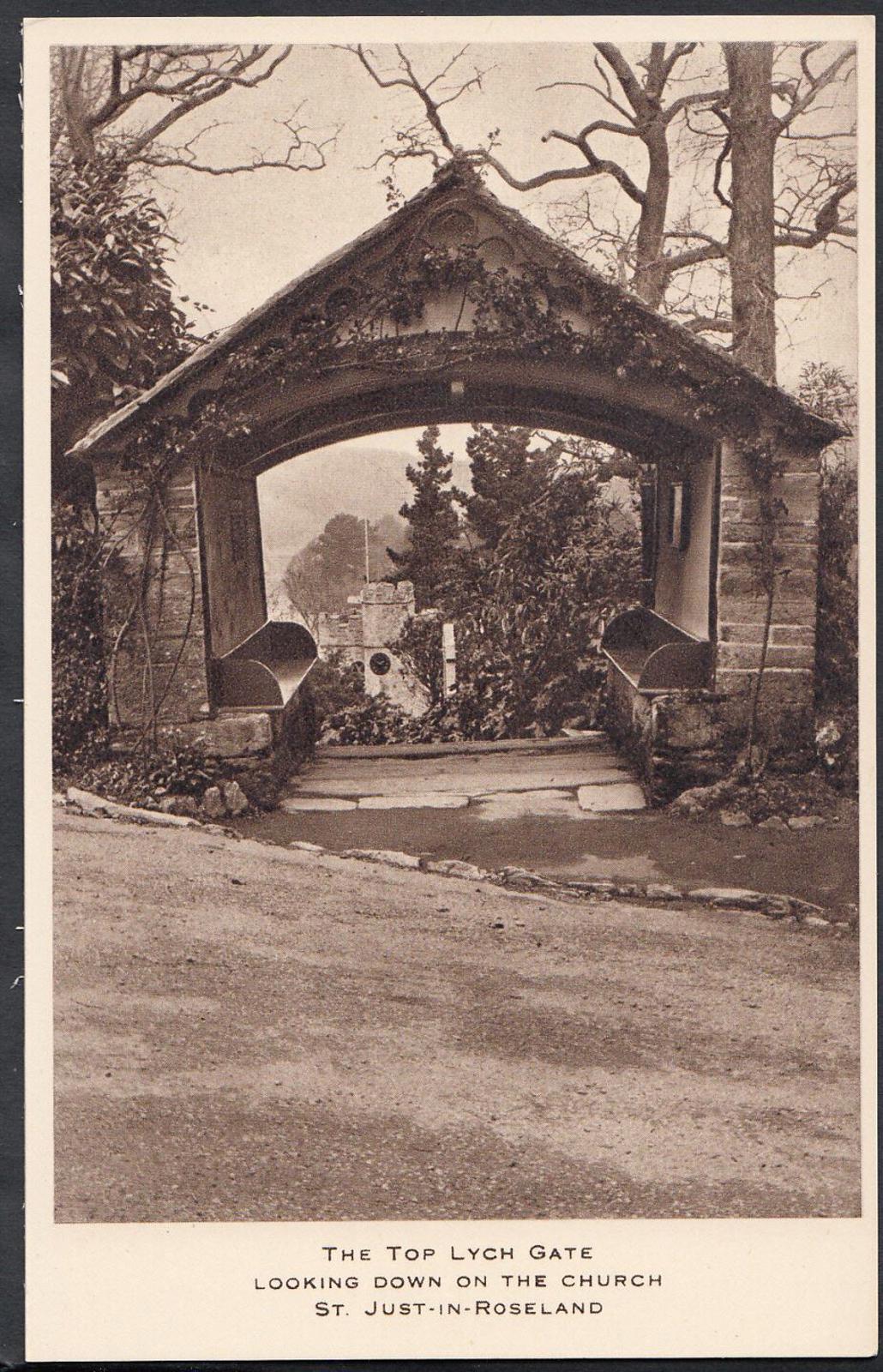 Cornwall Postcard - The Top Lych Gate, St Just-In-Roseland  RS1426
