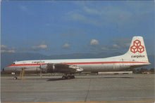 Load image into Gallery viewer, Aviation Postcard - Cargolux Canadair CL-44 Aeroplane at Geneva   RR18709
