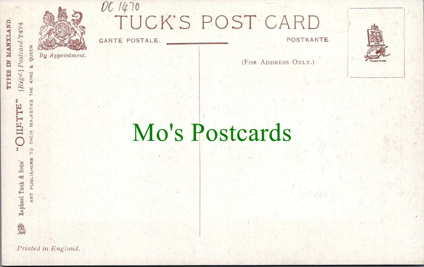 Isle of Man Postcard - Old Pete a Well Known Manxman DC1470
