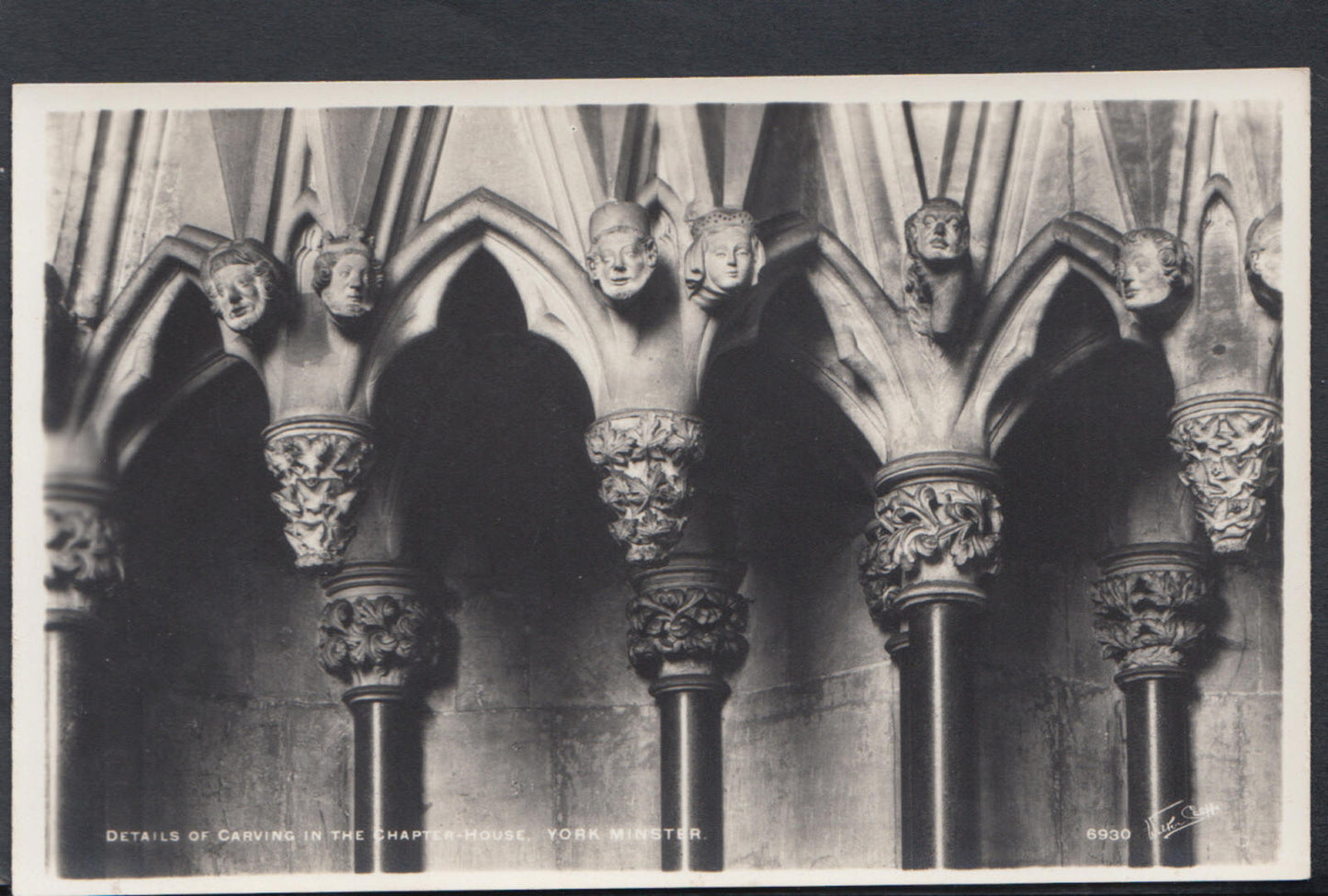 Yorkshire Postcard -Details of Carving in The Chapter House,York Minster RS17819