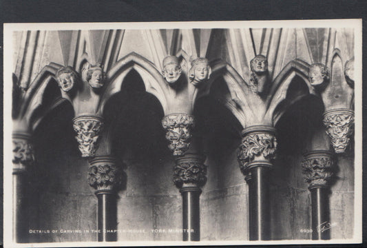 Yorkshire Postcard -Details of Carving in The Chapter House,York Minster RS17819