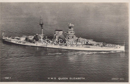 Naval History Postcard - British Royal Navy, H.M.S.Queen Elizabeth  XT102