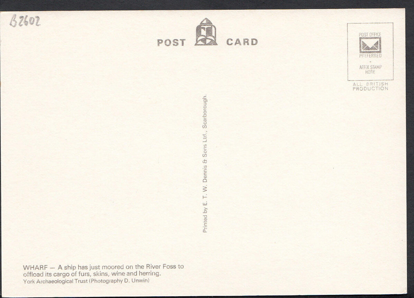 Yorkshire Postcard - York, The Jorvik Viking Centre, Ship Docked, Wharf  B2602