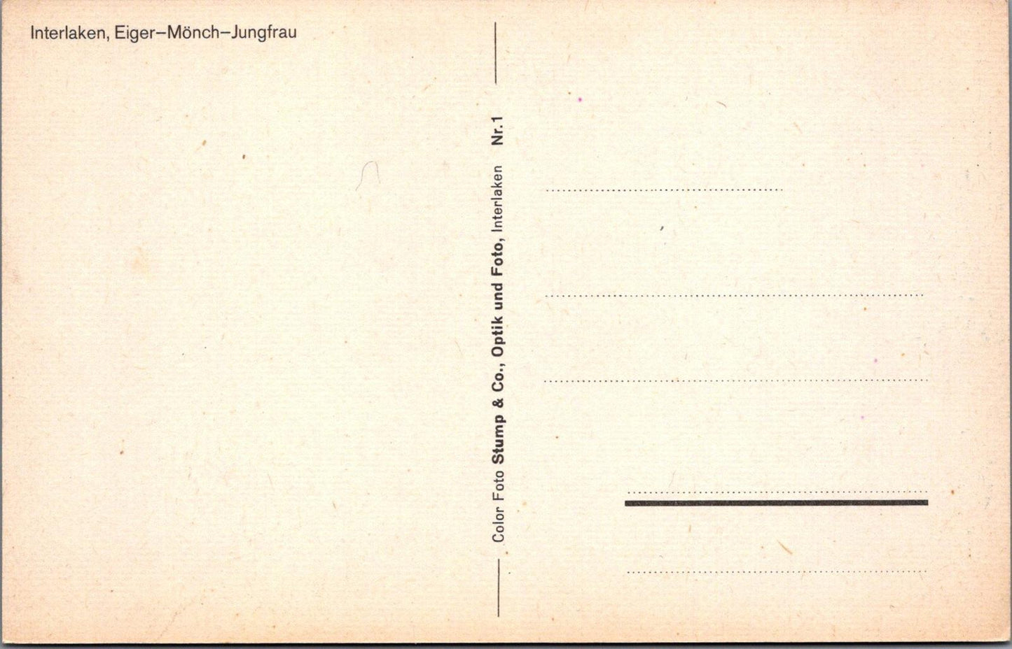 Switzerland Postcard - Interlaken, Eiger, Monch, Jungfrau RS31470