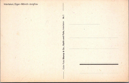 Switzerland Postcard - Interlaken, Eiger, Monch, Jungfrau RS31470