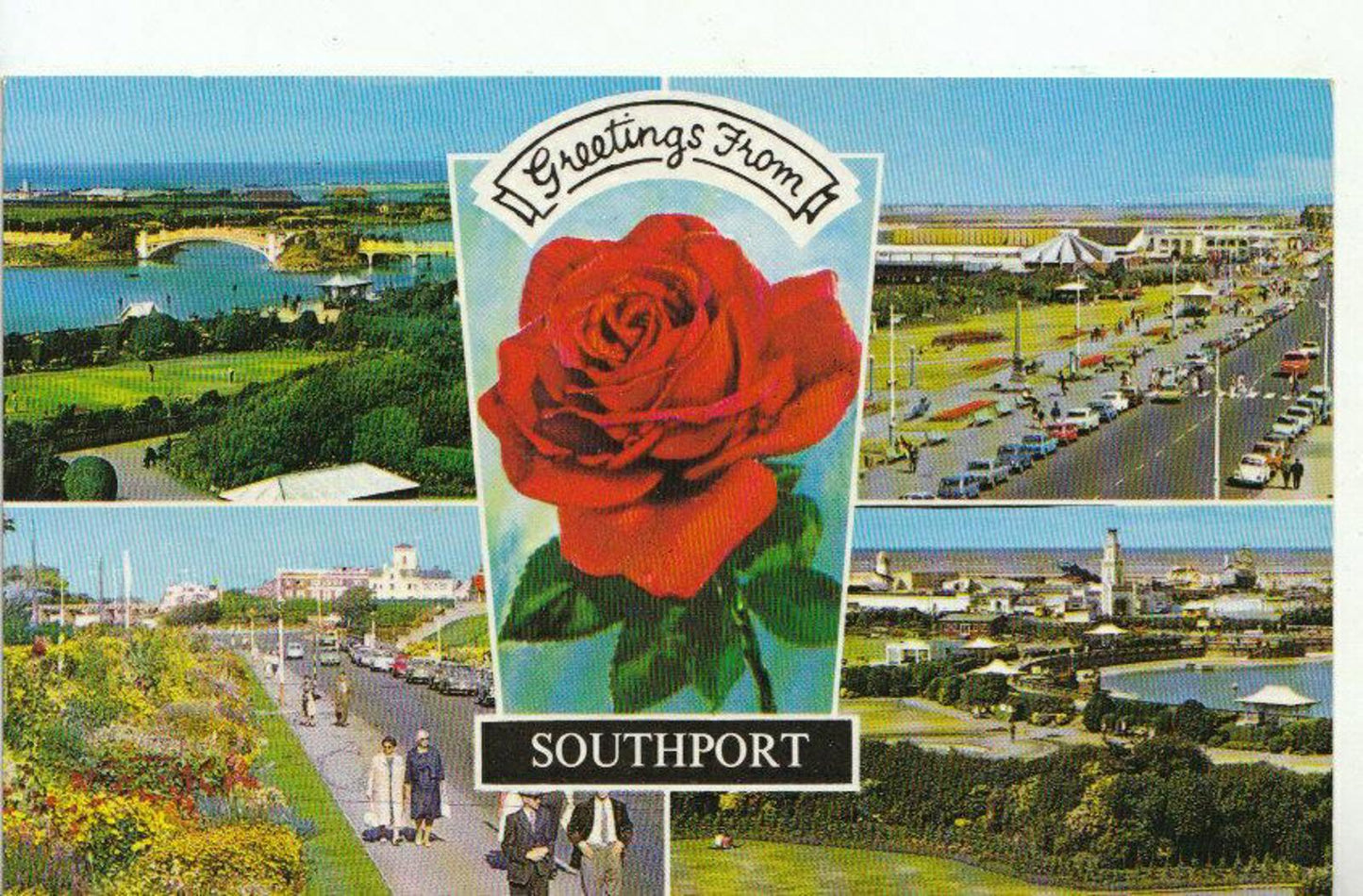 Lancashire Postcard: Greetings From Southport, Promenade Gardens 1960s 10655A