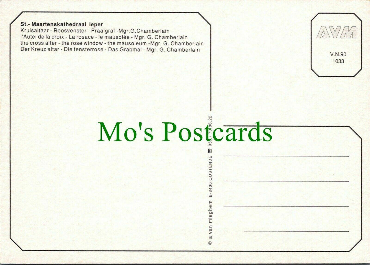 Belgium Postcard - St Maartens Kathedraal, Ieper    RRR1214