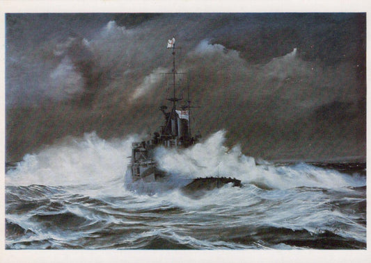 Military Art Postcard - HMS Renown, Conflict at Sea, John Hamilton RR22499