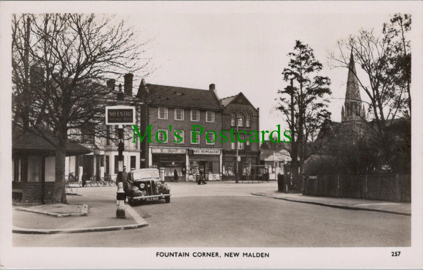 London Postcard: New Malden Fountain Corner High Street Shops Car View RT3