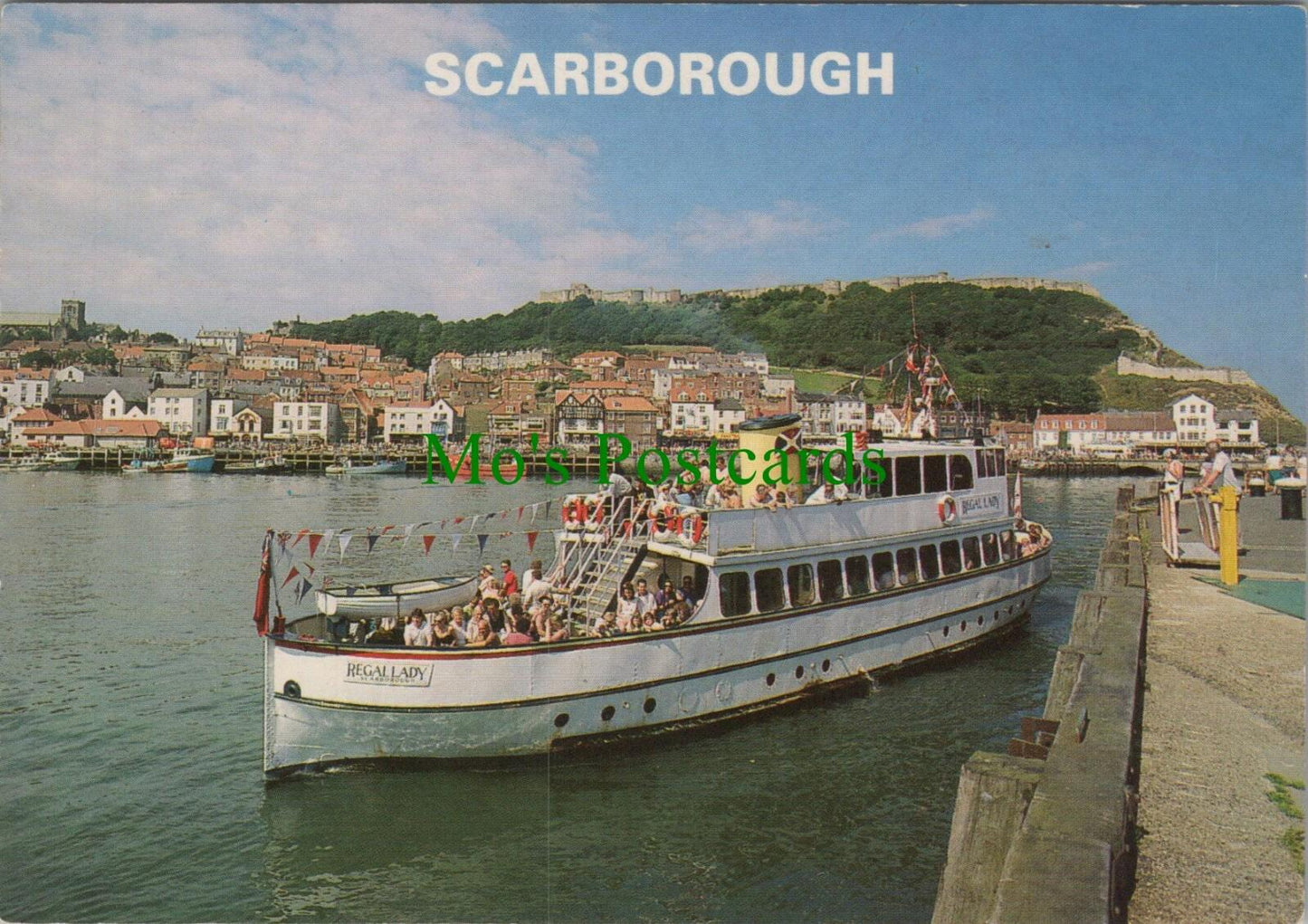 Yorkshire Postcard - "Regal lady" in Harbour, Scarborough   RR13480
