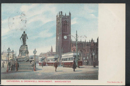Lancashire Postcard - Cathedral & Cromwell Monument, Manchester     RS10072