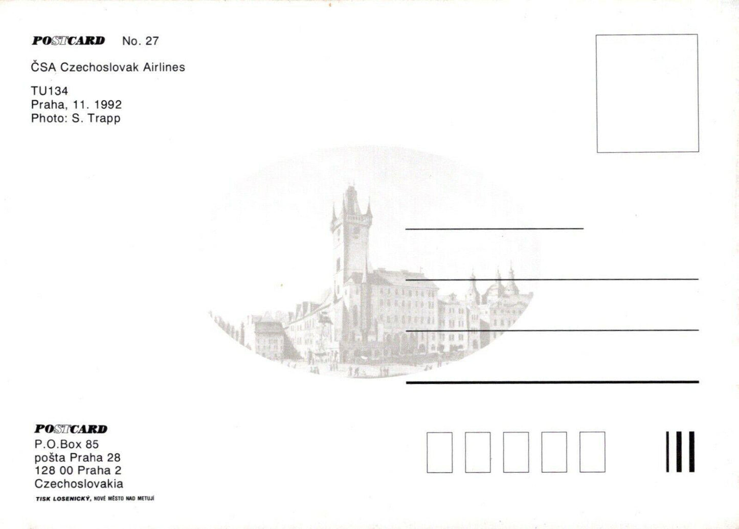 Aviation Postcard - CSA Czechoslavak Airlines Aeroplane  RR9960