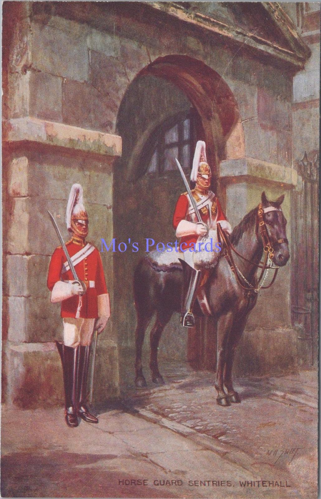 Military Postcard - Horse Guard Sentries, Whitehall. Artist Brian Gerald DC2349