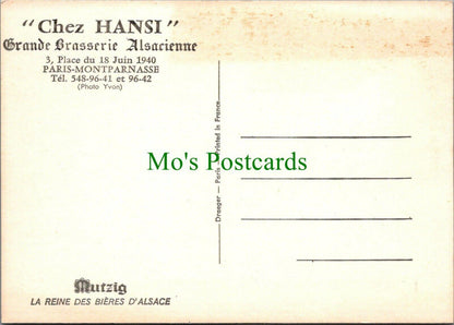 Food & Drink Postcard - Chez Hansi Grande Brasserie Alsacienne, France RR13841