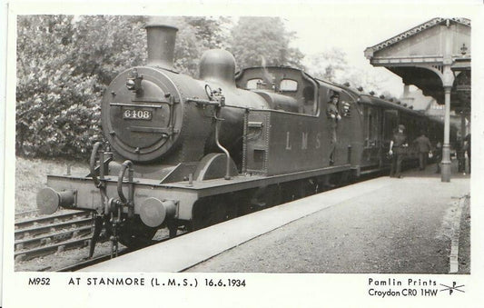 Train Postcard - Locomotive At Stanmore [L.M.S.] 16.6.1934 -  A6054