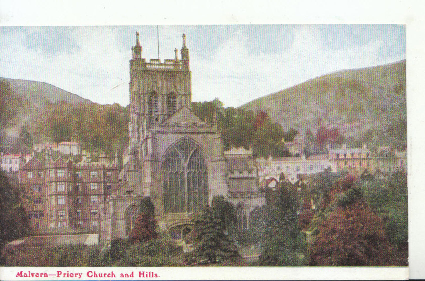 Worcestershire Postcard: Great Malvern Priory Church Landscape Hills View 18184A