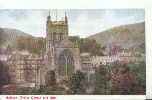 Worcestershire Postcard: Great Malvern Priory Church Landscape Hills View 18184A