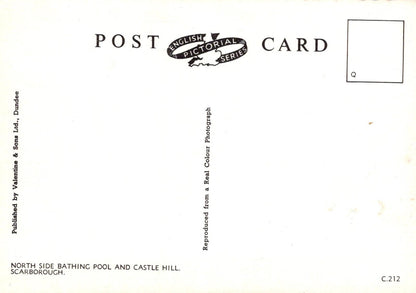 Yorkshire Postcard - Scarborough, North Side Bathing Pool & Castle Hill  RR22947