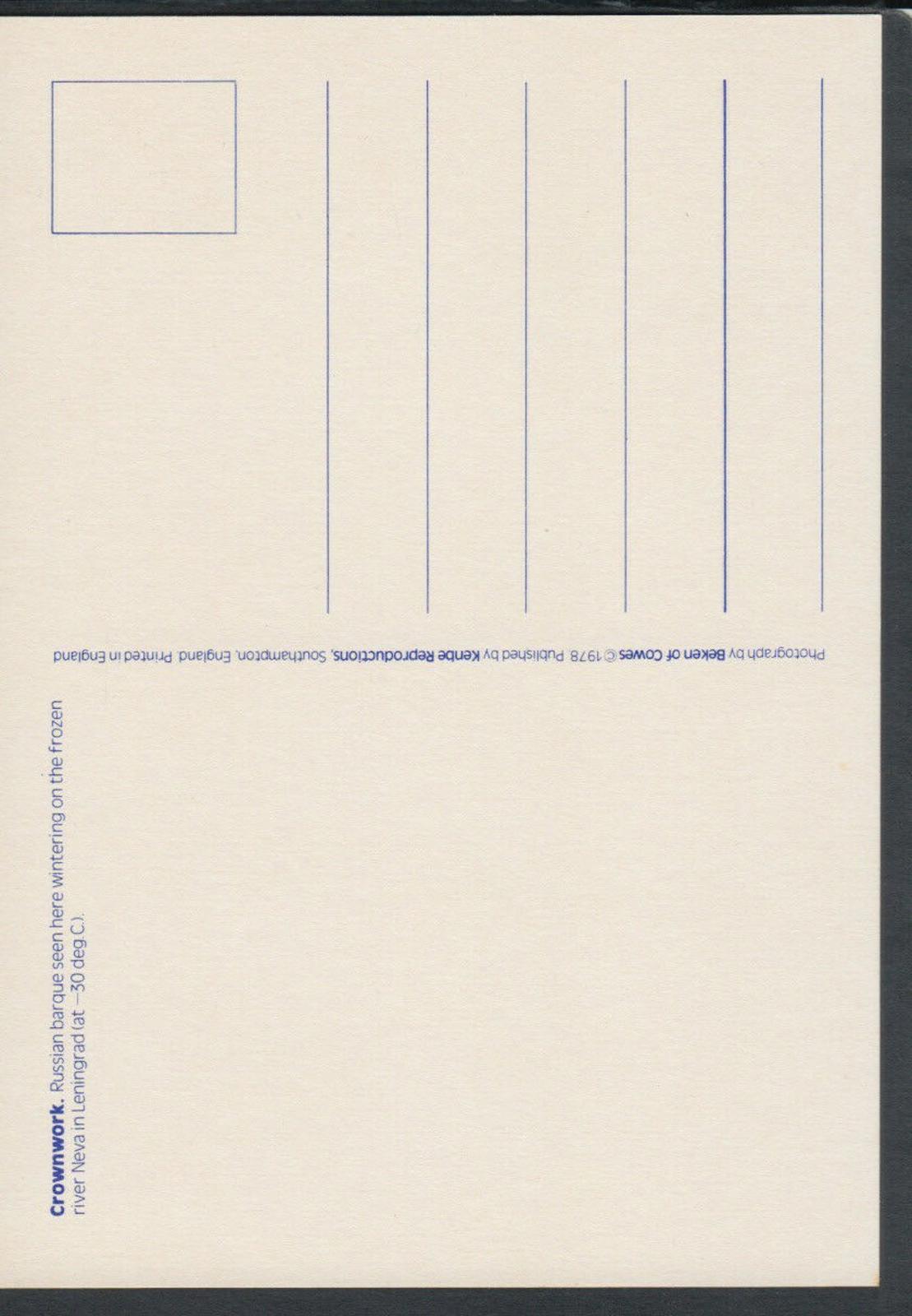 Shipping Postcard- Crownwork, Russian Barque, Frozen River Neva,Leningrad RR6880