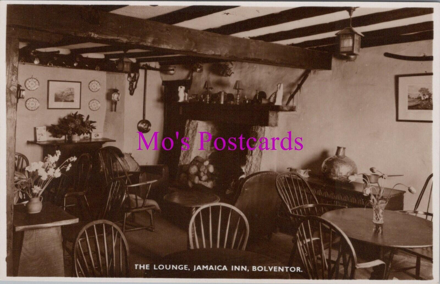 Cornwall Postcard: Bodmin Moor,The Lounge, Jamaica Inn, Bolventor  RS39221