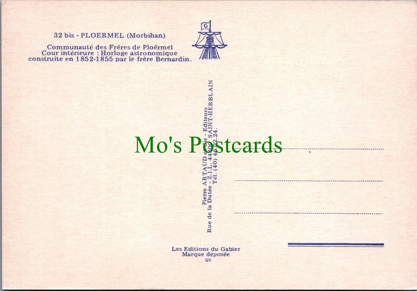 France Postcard - Ploermel, Morbihan, Communaute Des Freres De Ploermel RR15659