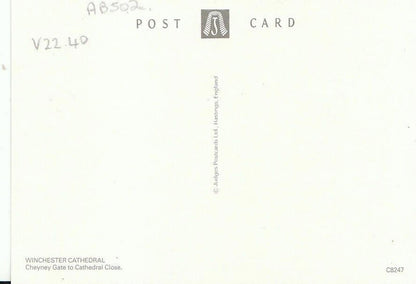 Hampshire Postcard - Winchester Cathedral. Cheyney Gate to Cathedral Close AB502