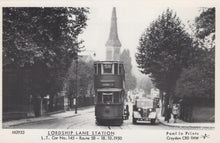 Load image into Gallery viewer, London Postcard - East Dulwich, Lordship Lane Station, Tram Route in 1950 - XT2
