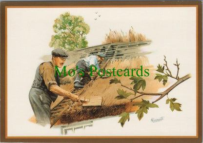 Country Crafts Postcard - Occupations - Thatching    RRR1081