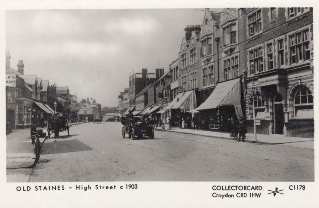 Surrey Postcard - Old Staines High Street c1903 - XT12