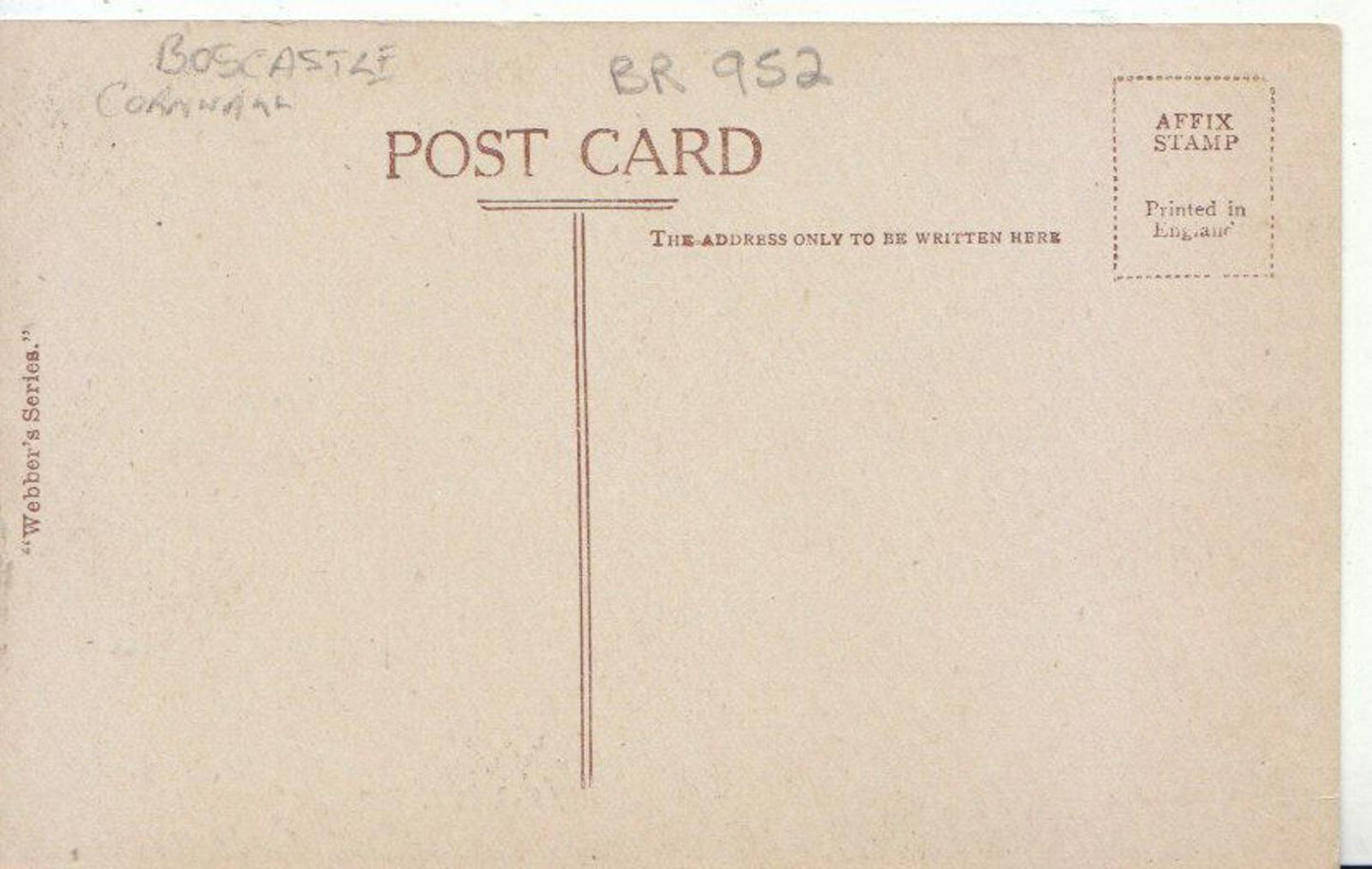Cornwall Postcard - Entrance To Harbour, Boscastle  6070A