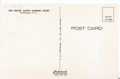 America Postcard - The United States Supreme Court, Washington D.C.   SL333