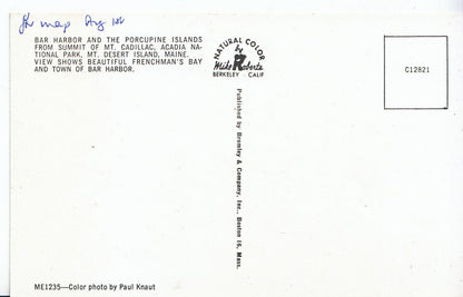 America Postcard - Desert Island - Maine - Frenchman's Bay & Bar Harbor   ZZ3023