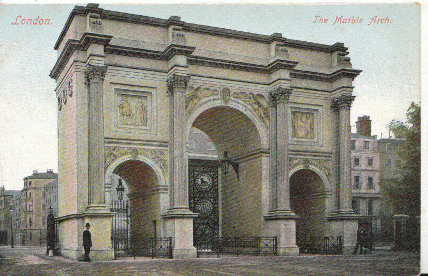 London Postcard: The Marble Arch Hyde Park Street View 1900s 4887A