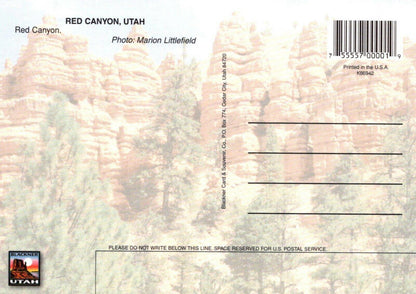 America Postcard - Red Canyon , Utah RRR255