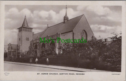 Lancashire Postcard - Reddish, St Agnes Church, Gorton Road   DC1468