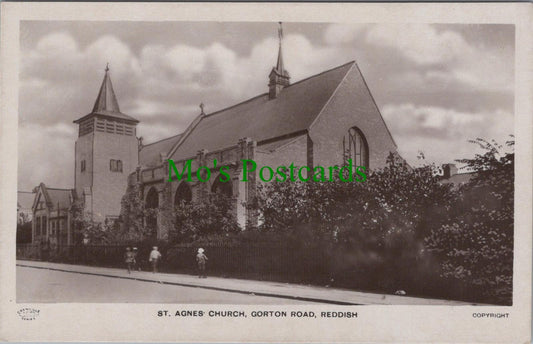Lancashire Postcard - Reddish, St Agnes Church, Gorton Road   DC1468