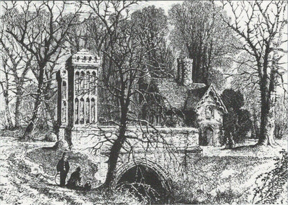 London Postcard: The Moat Bridge & Porter's Lodge, Fulham Palace, 1878 - RR13534