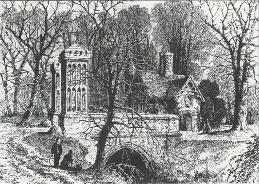 London Postcard: The Moat Bridge & Porter's Lodge, Fulham Palace, 1878 - RR13534