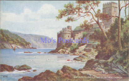 Devon Postcard - Dartmouth Castle & St Petrox Church, Artist B.F.C.Parr DC2175