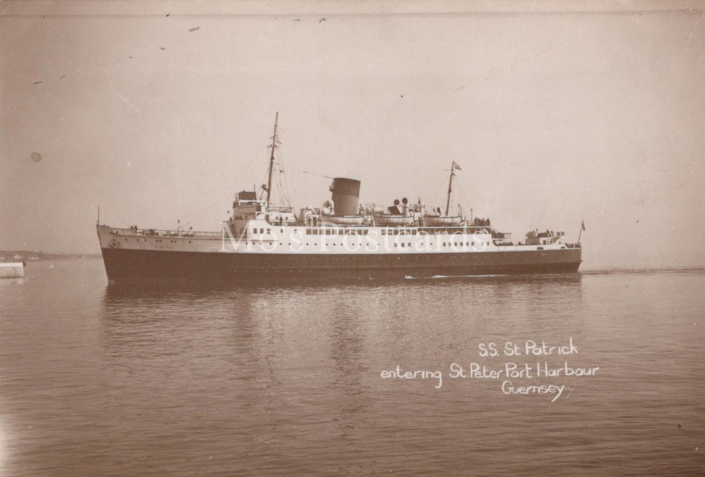 Shipping Postcard - S.S.St Patrick Entering St Peter Port Harbour, Guernsey XT79