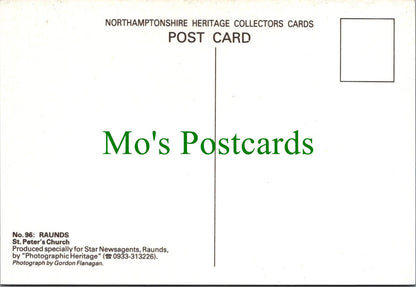 Northamptonshire Postcard - Raunds, St Peter's Church  RR19924