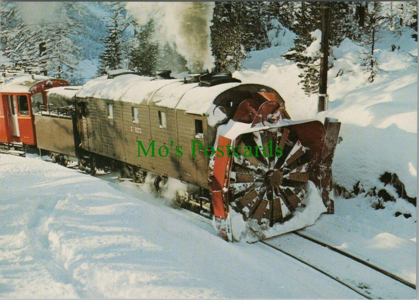 Switzerland Postcard - Rhatische Bahn, Dampfschneeschleuder Xrotd 9213 - RR12004
