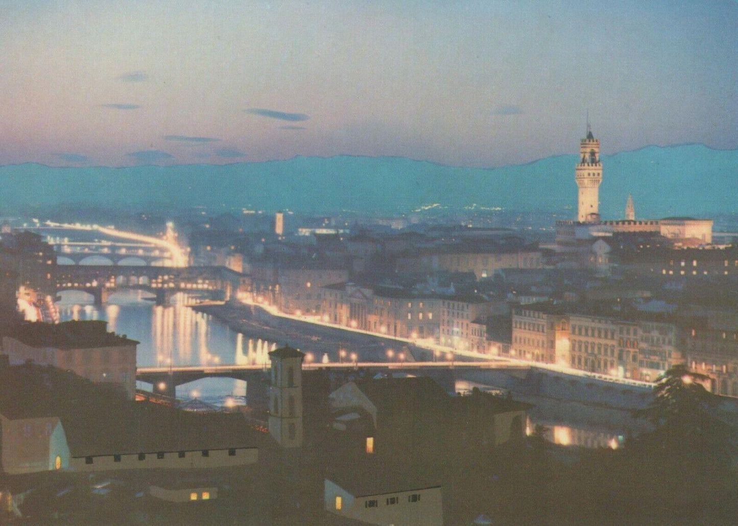 Italy Postcard - Florence / Firenze Di Notte - Panorama  RRR55