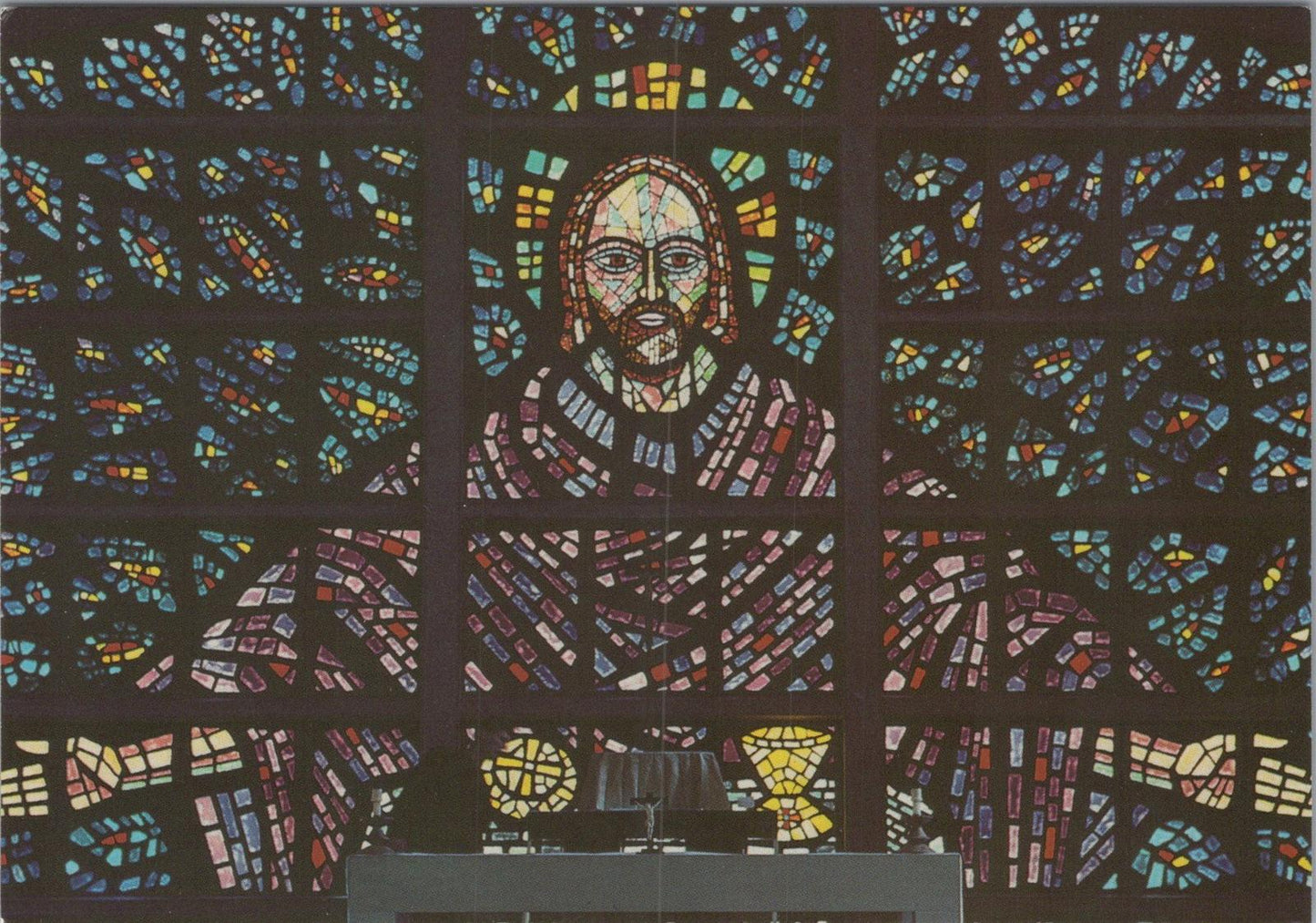 Devon Postcard - Buckfast Abbey, Window in Blessed Sacrament Chapel RRR1385