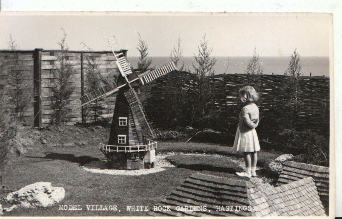 Sussex Postcard: Model Village White Rock Gardens Hastings, Windmill 9057A