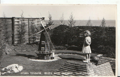 Sussex Postcard: Model Village White Rock Gardens Hastings, Windmill 9057A